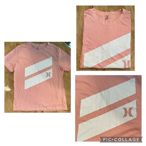 Hurley Adult Large Pink 100% Cotton Graphic T -Shirt